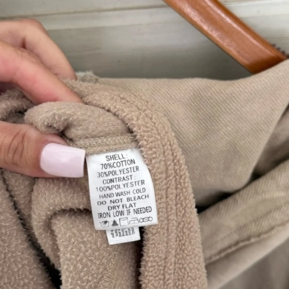 Peach Love Cali  Oversized Mixed Media Pullover hoodie Shirt Jacket - Picture 4 of 4